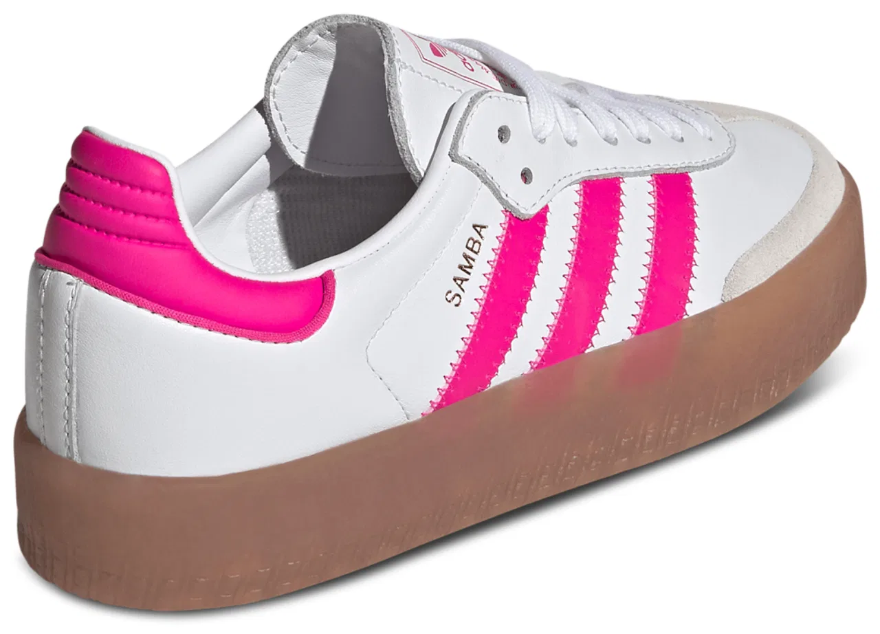 Кроссовки для девочек Sambae Adidas, цвет Ftwr White/Shock Pink/Gold Met — фото 3