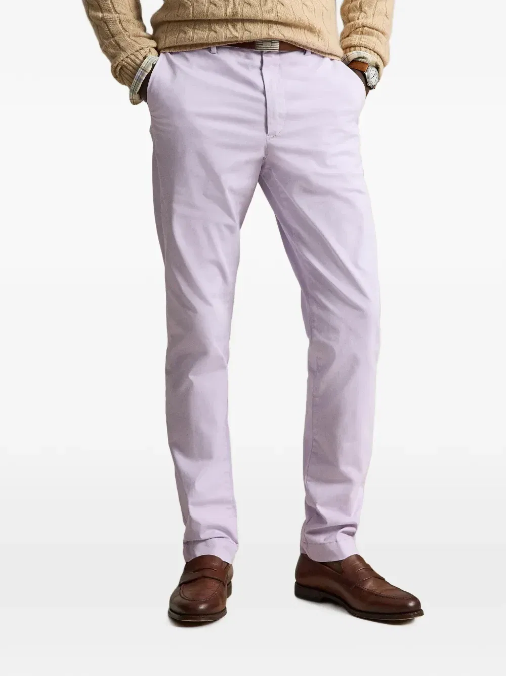 Зауженные атласные брюки Jarrett Polo Ralph Lauren, фиолетовый — фото 3