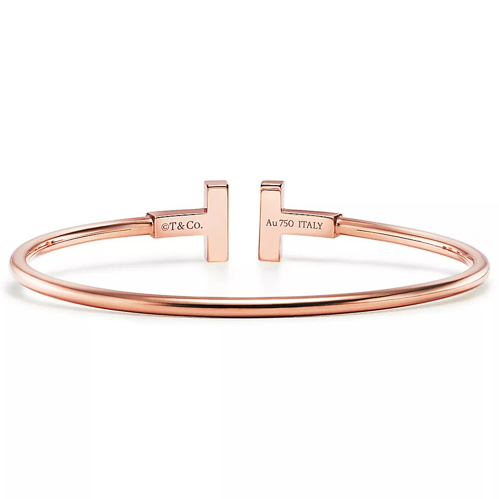 Браслет Tiffany & Co Tiffany T Black Onyx Wire, розовое золото — фото 3