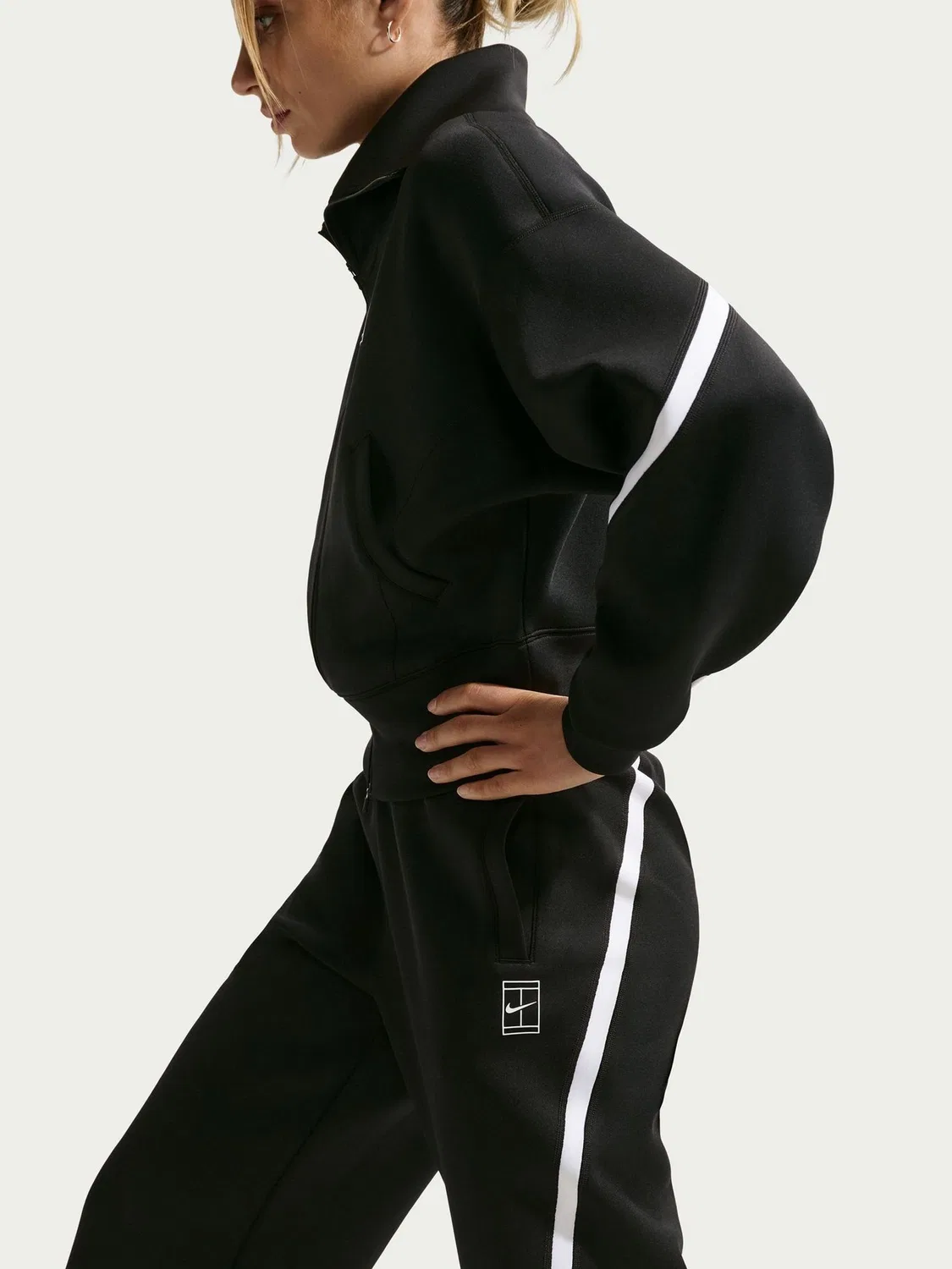 Брюки теннисные Dri-FIT Mid-Rise Nike, черные — фото 3