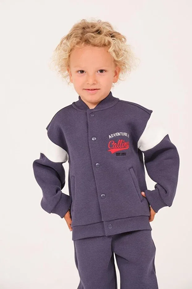 Детская куртка с принтом Unisex Children's Printed College Jacket Zeyland, Indigo — фото 3