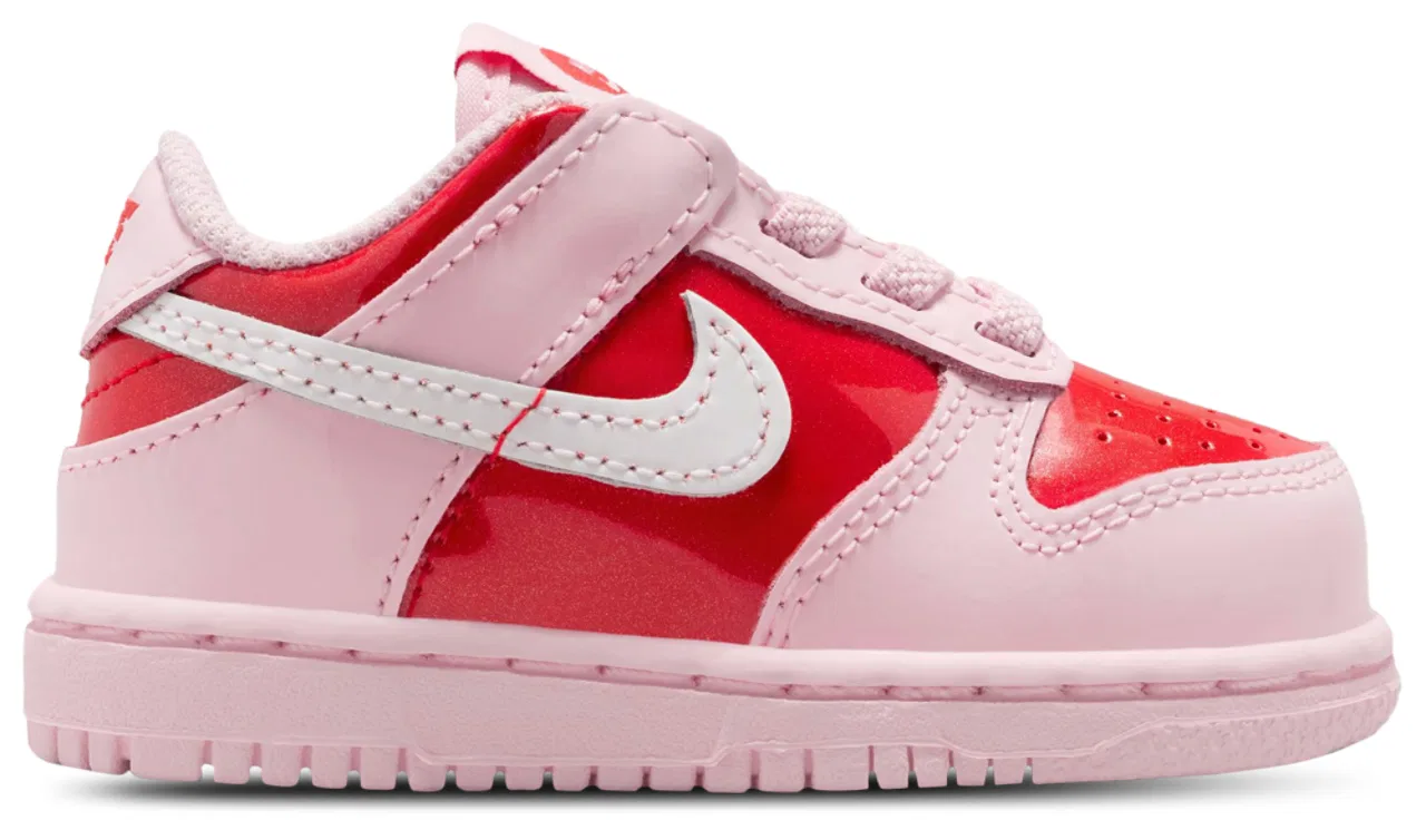 Кроссовки для малышей Dunk Low Nike, цвет Pink Foam/Summit White/Red