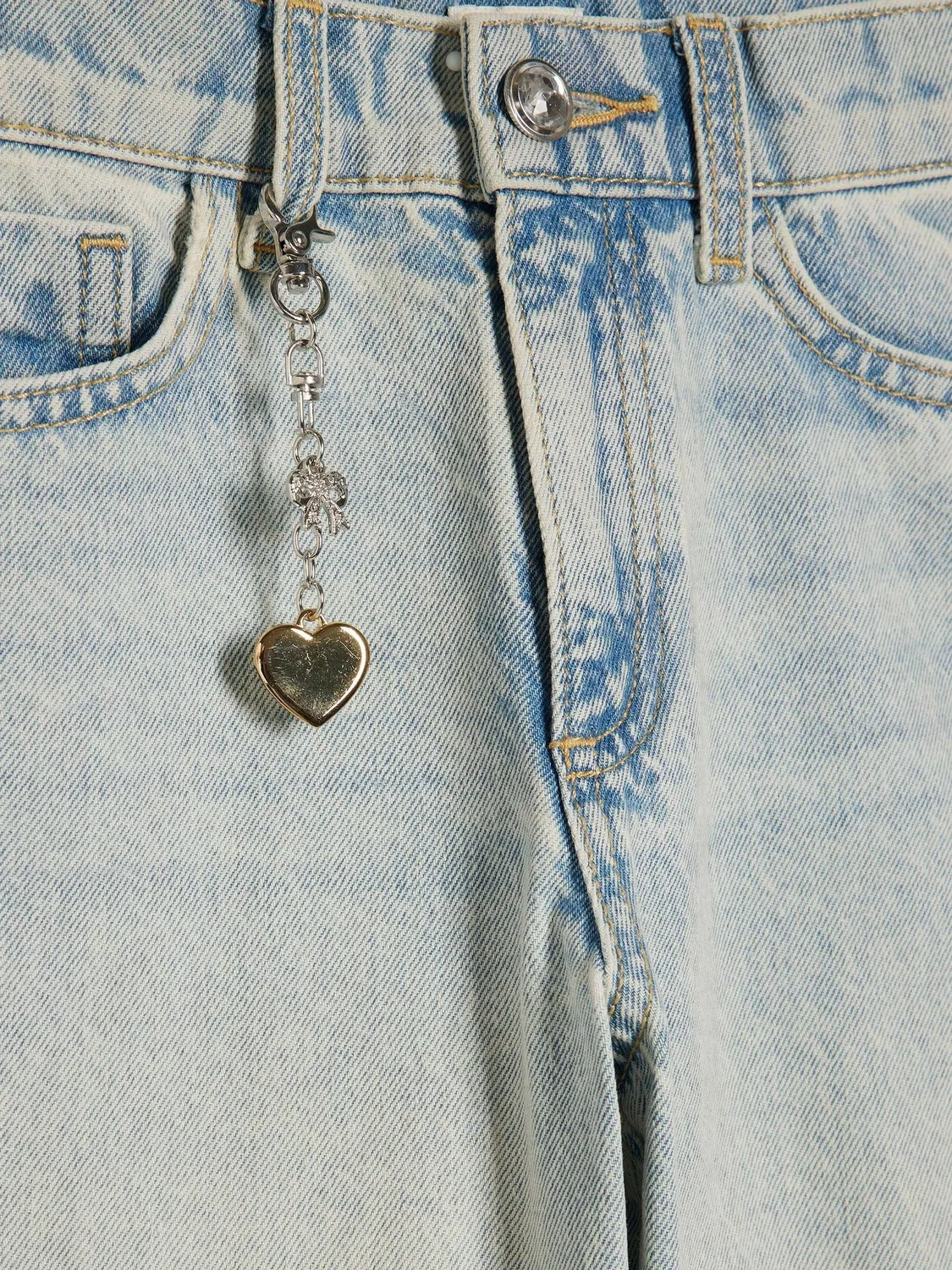 Джинсы с широкой штаниной River Island Wash Blue — фото 3