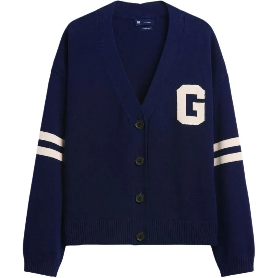 Женский свитер с V-образным вырезом GAP, Marine Blue