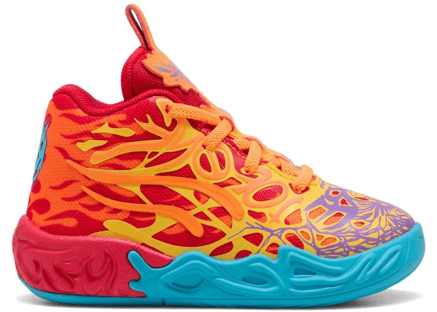 Детские баскетбольные кроссовки Puma LaMelo Ball MB.04 Phoenix, Red/Orange/Blue