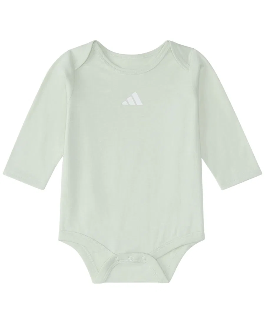 Комплект боди и брюк с длинным рукавом для мальчиков, с логотипом adidas, Light Green — фото 3