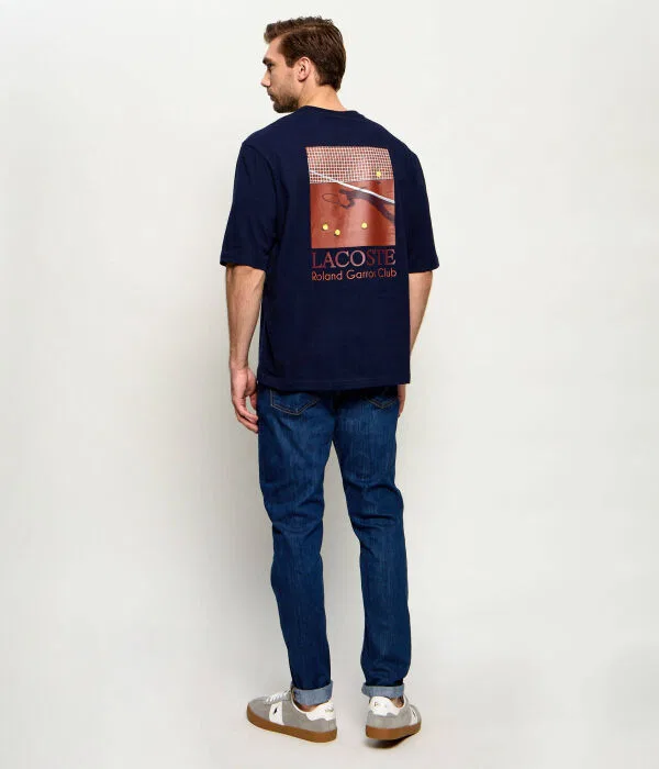Мужская футболка свободного кроя Lacoste x Roland Garros Relaxed Fit, Blu Marino — фото 2