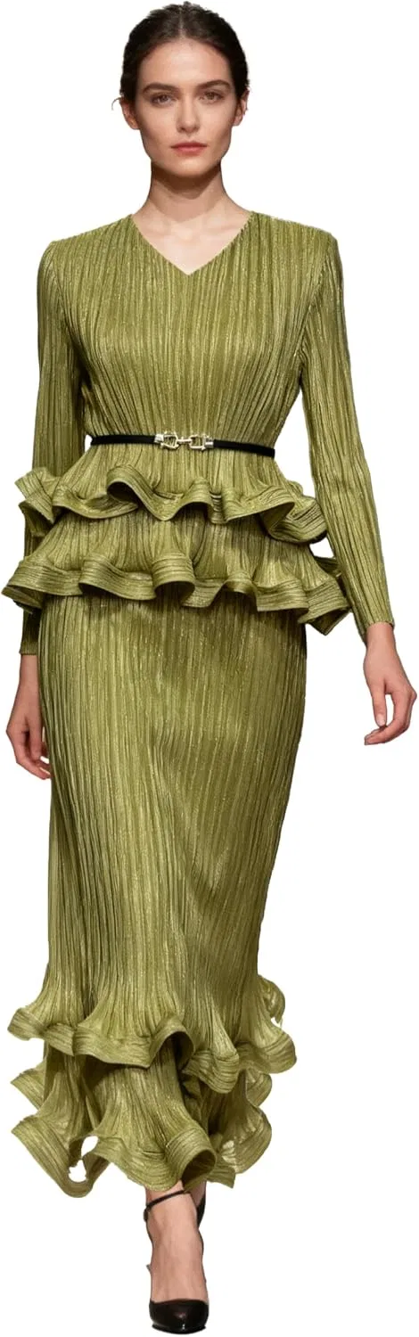 Женское платье-костюм с пайетками 72166, Grass Green