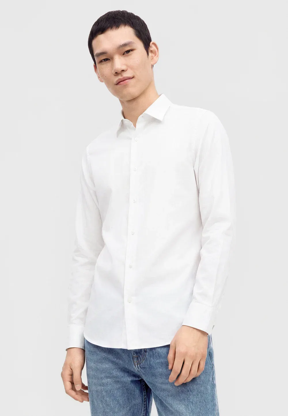 Узкая рубашка Calvin Klein, White — фото 4