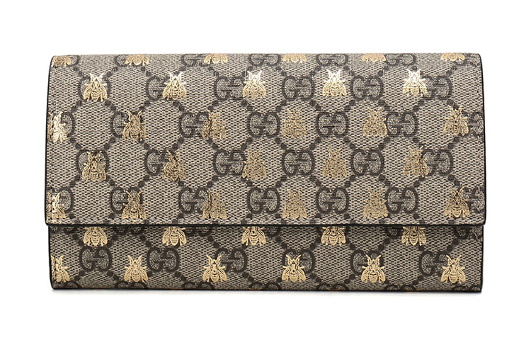 

GUCCI Женский кошелек из кожи и холста, цвет эбеновое дерево/черный