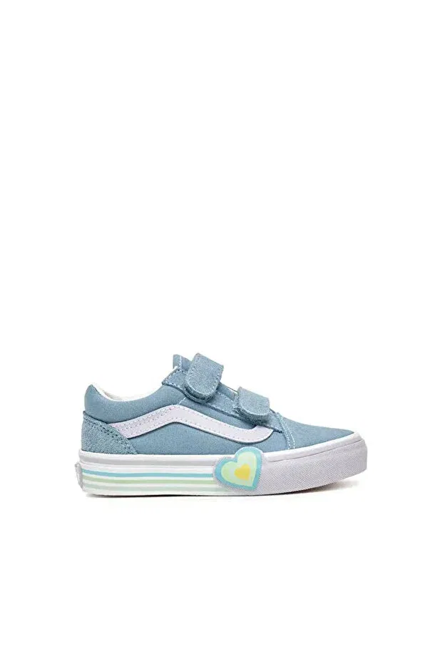 Детские кеды для девочек с принтом Old Skool V Heart Vans, Blue