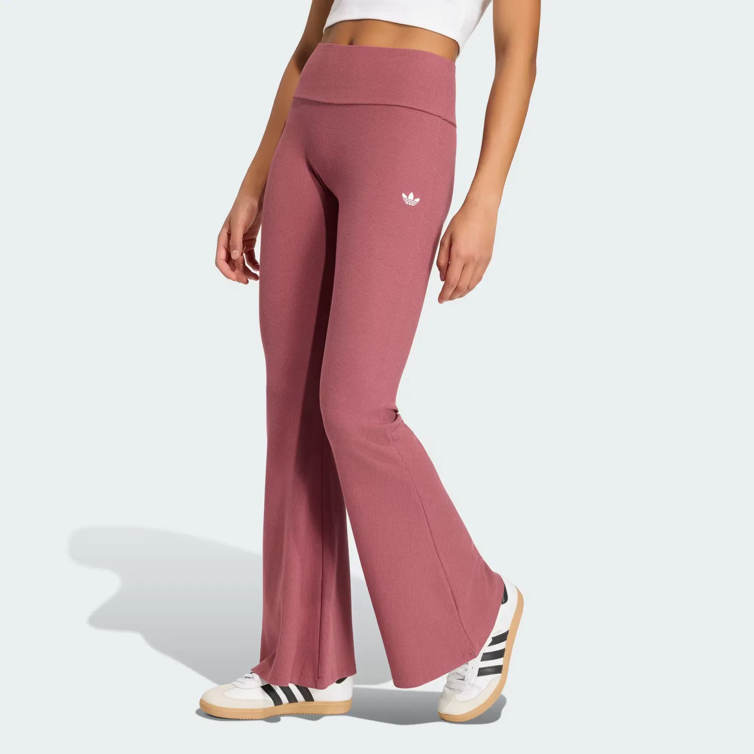 Женские леггинсы расклешенные с рубчатой вязкой Essentials Rib Flared Adidas Originals, бордовый