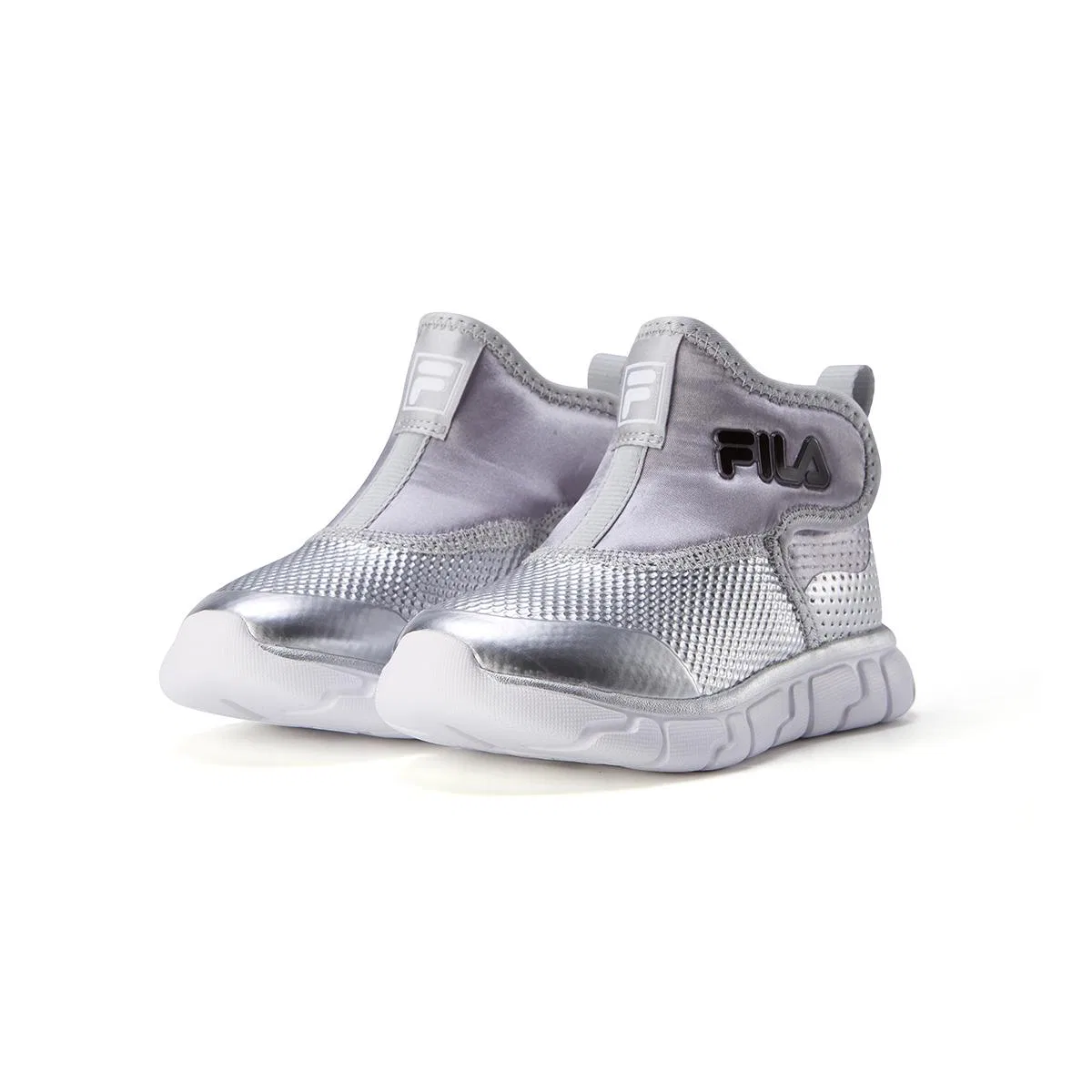Детские утепленные ботинки с принтом FILA KIDS, Silver/FILA White — фото 2