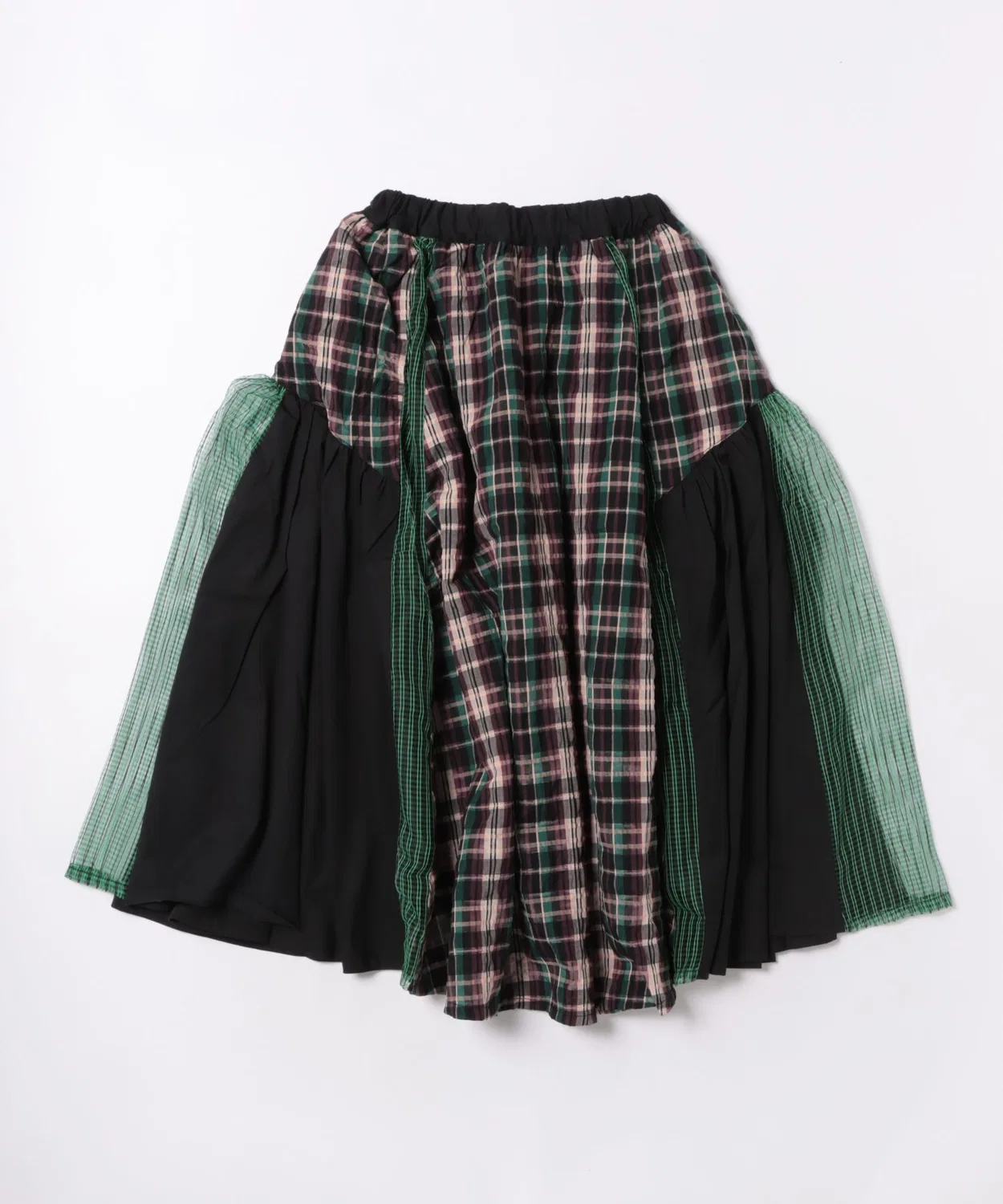 Детская юбка с комбинированным принтом, модель Check Combination, unica, Black × White — фото 3