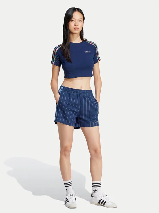 Футболка slim fit Liberty London 3-Stripes Infill Baby Adidas, темно-синий — фото 2