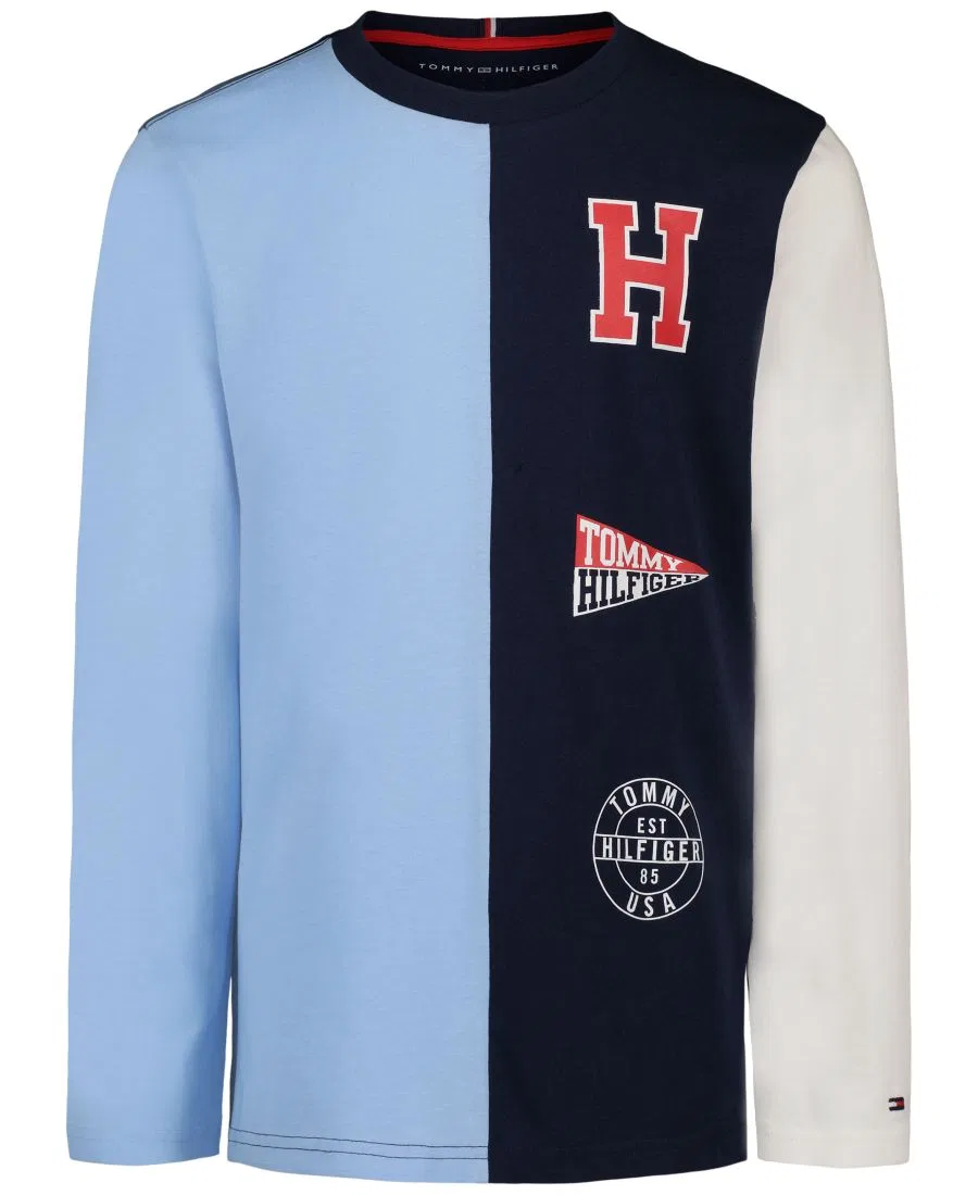 Футболка с длинным рукавом Stacked Logo Tommy Hilfiger, Navy Blazer