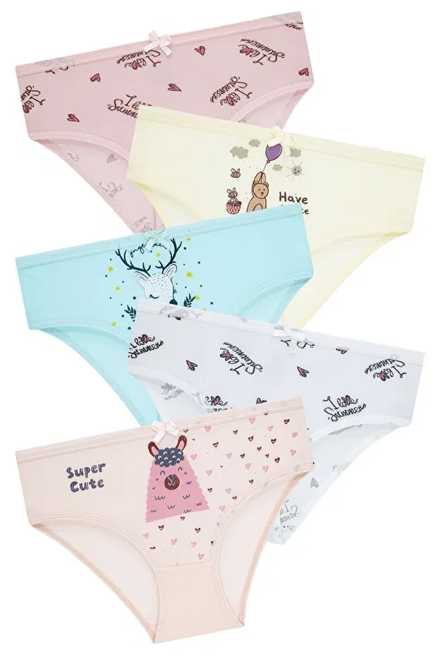 Детские трусы для девочек 5 шт Biyokids, Mixed Colored — фото 3