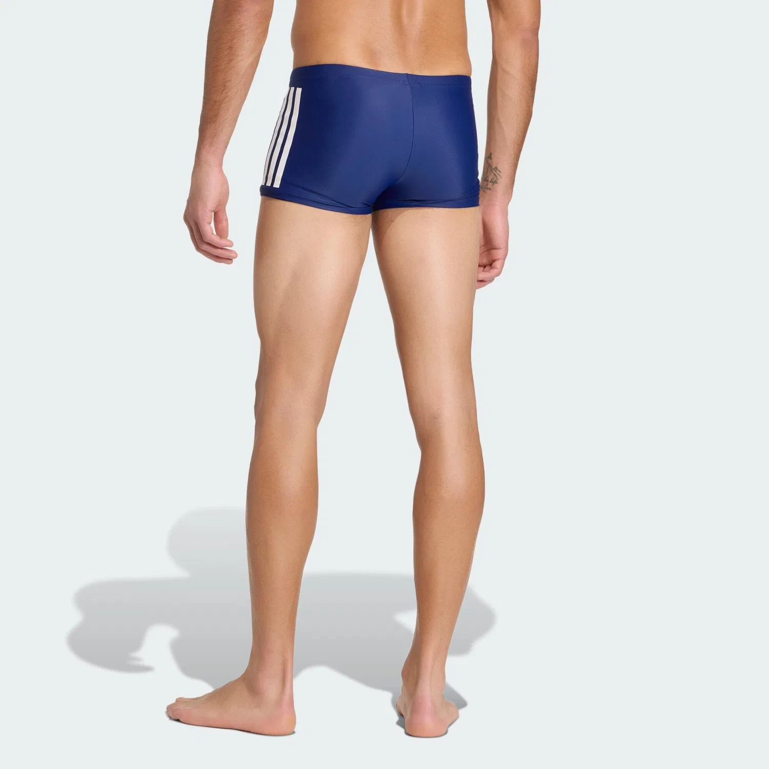 Мужские плавки боксеры с принтом 3S Boxer-Badehose Adidas, Dunkelblau Weiss — фото 3
