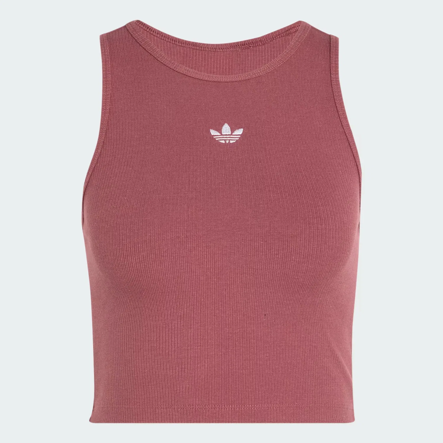 Женская майка в рубчик с круглым вырезом Essentials Rib Tank Top Adidas Originals, бордовый — фото 4