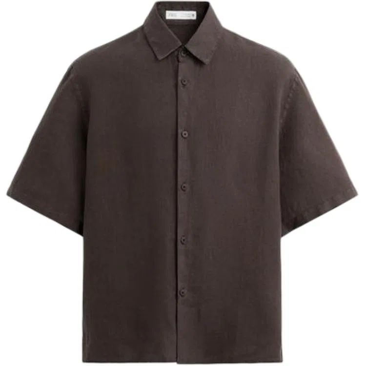 Мужская рубашка с отложным воротником Chocolate ZARA, Chocolate