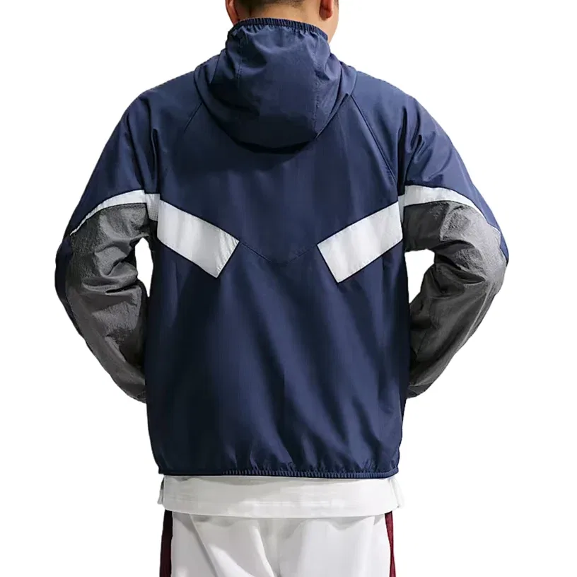 Мужская куртка Premier Repel Hooded Woven Track Jacket 'White Midnight Navy Iron Grey' Nike, White/Midnight Navy/Iron Grey/White — фото 4