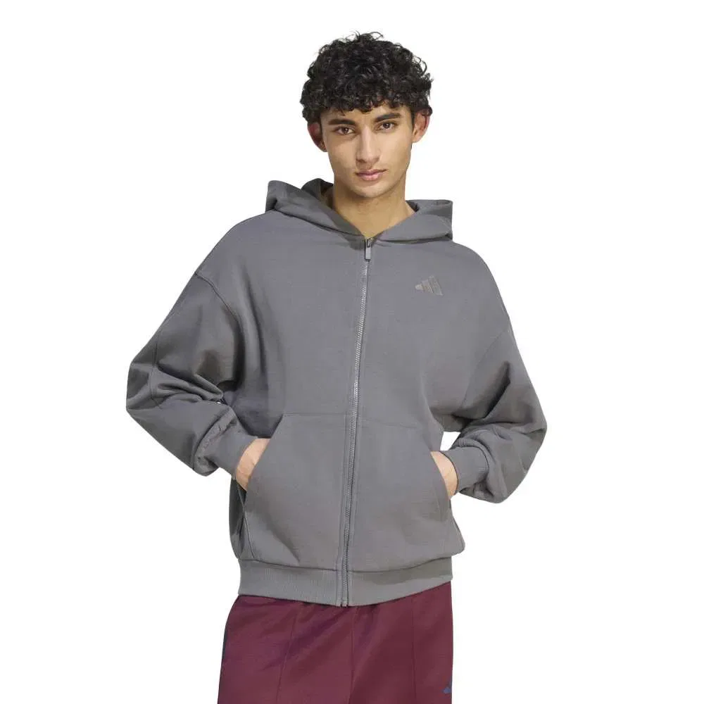 Худи на молнии Adidas Kit Small Logo, серый