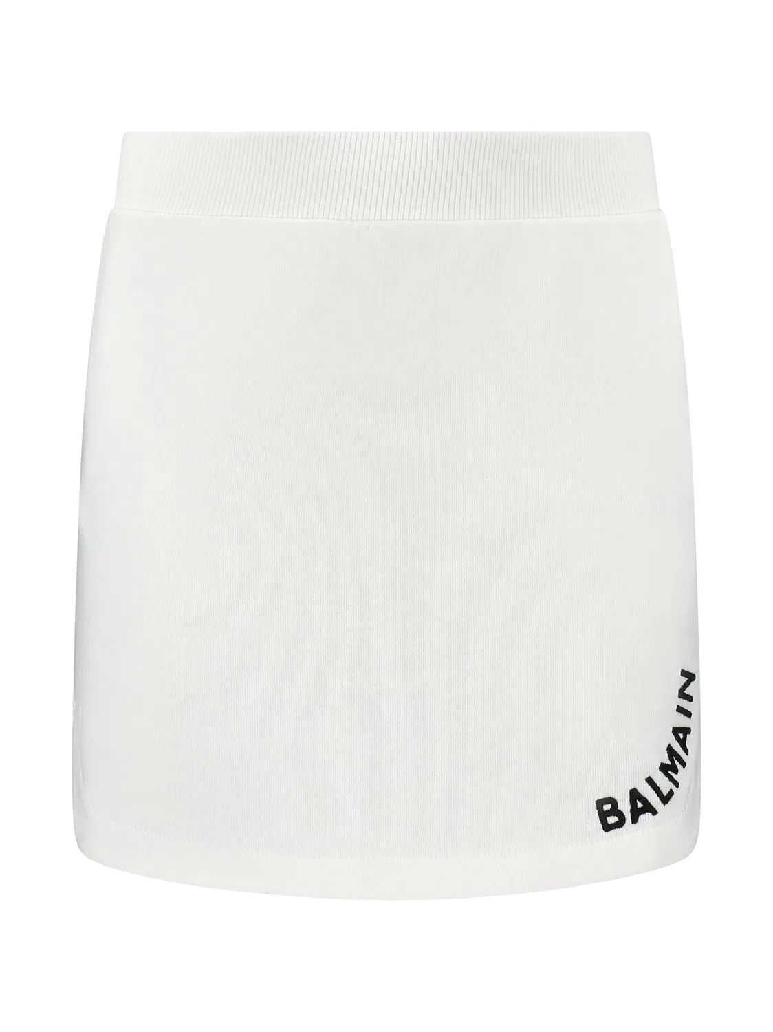 Юбка с интерасией логотипа Balmain, белый