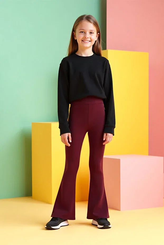 Детские леггинсы для девочек с фасоном клеш Dark Seer, Burgundy
