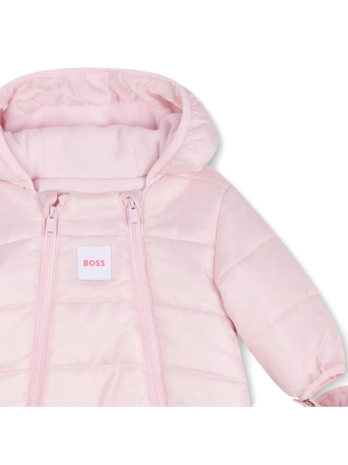 Стеганый комбинезон с логотипом Boss Kidswear, розовый — фото 3