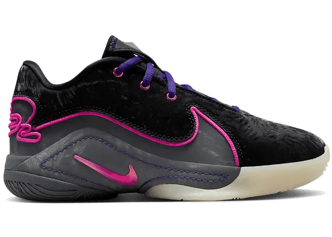 Детские кроссовки для баскетбола Nike LeBron 22, Black/Laser Fuchsia/Dark Grey/Field Purple/Guava Ice/Vapor Green