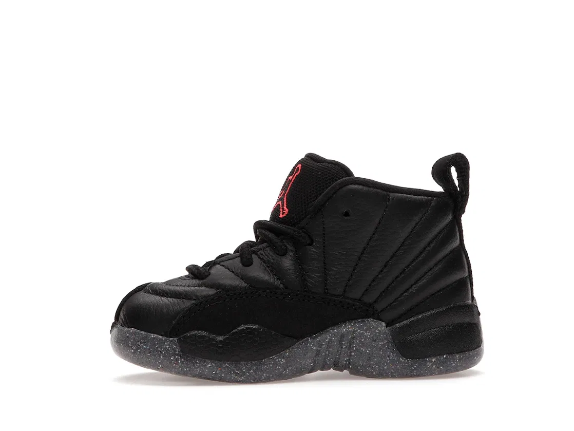 Детские кроссовки Lifestyle с устойчивых материалов Jordan 12 Retro, Black/Black-Bright Crimson-White — фото 3