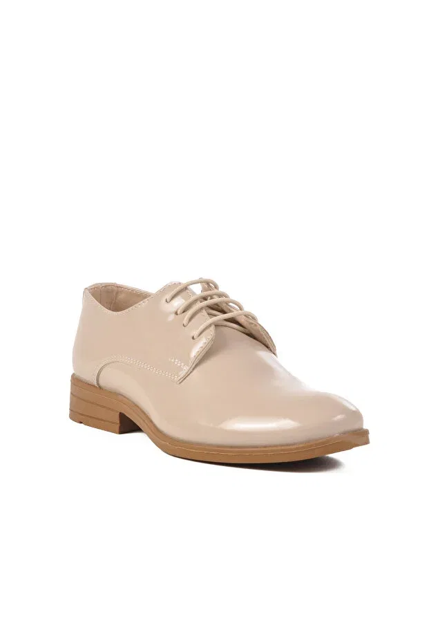 Детские классические туфли для мальчиков на шнуровке Ayakmod, Beige Patent Leather — фото 3