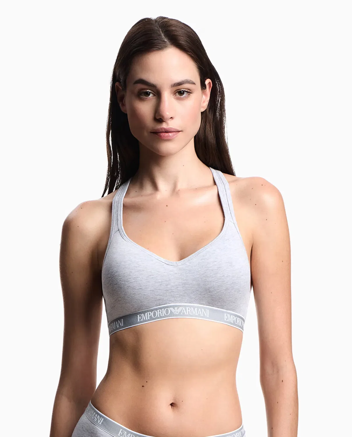 Женский бюстгальтер спортивный Iconic Logoband Emporio Armani, Gris