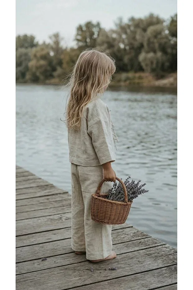Детская рубашка для мальчиков льняная Bienvenu Baby, Cream Color — фото 2