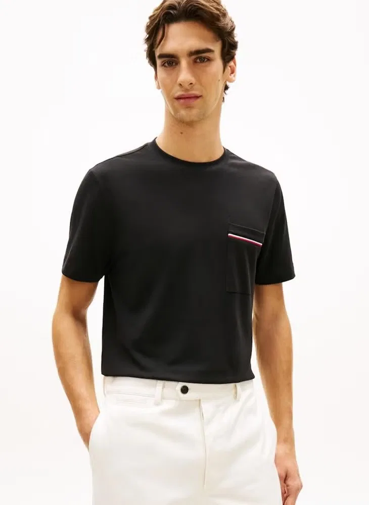 Футболка с нагрудным карманом Global Stripe Tommy Hilfiger, черный