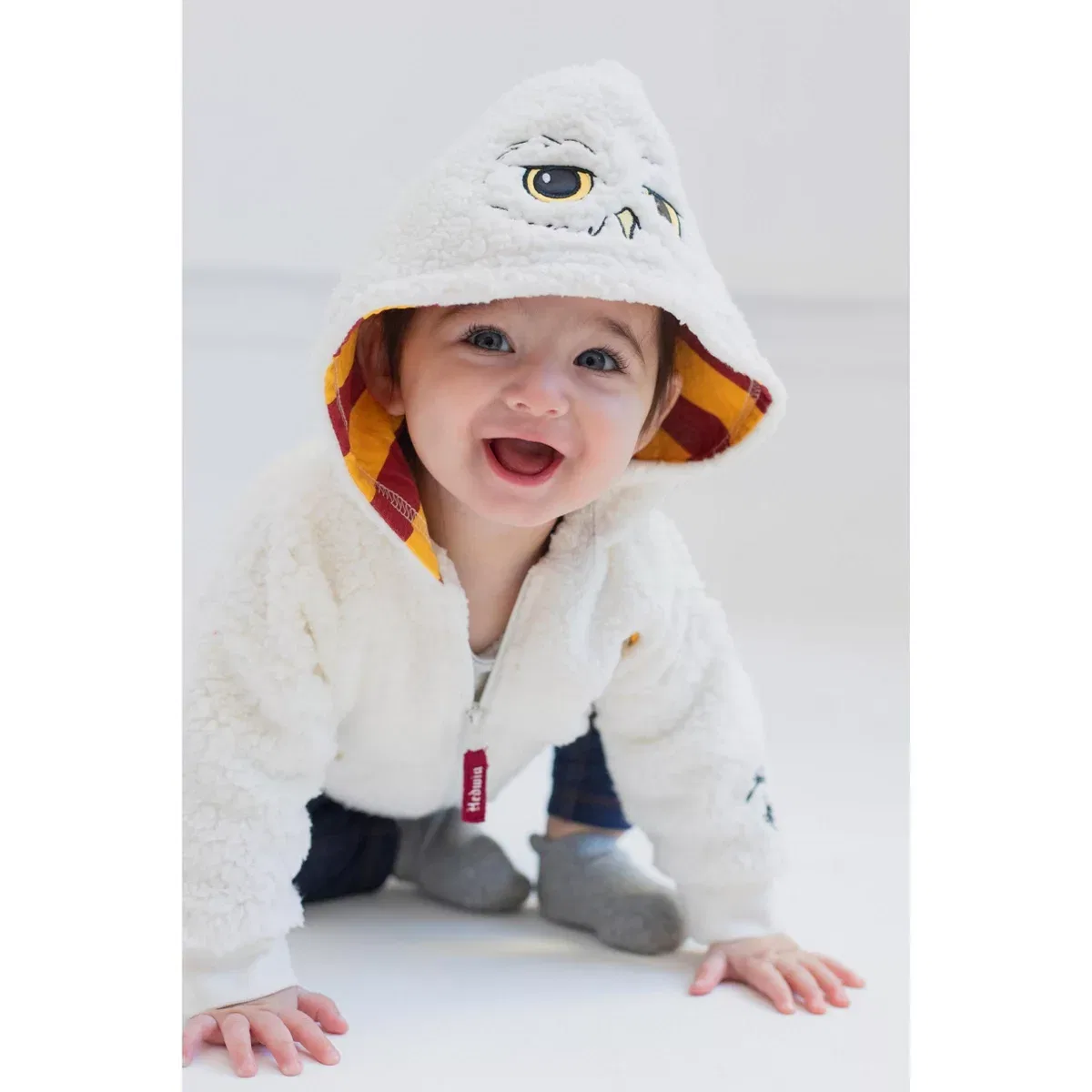 Детский свитшот на молнии из флиса Harry Potter Hedwig Owl, White — фото 3