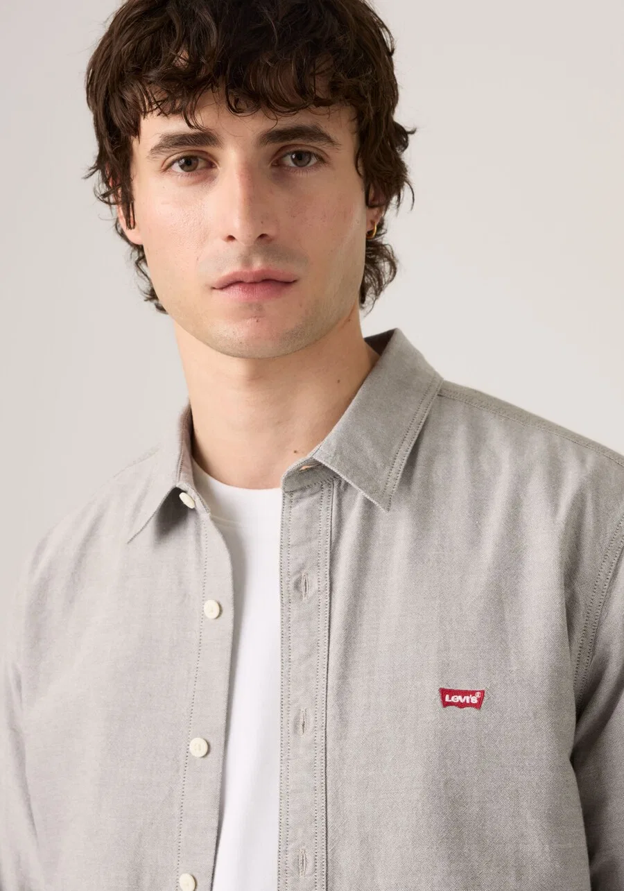 Рубашка LEVI'S Regular fit на пуговицах, серая — фото 3