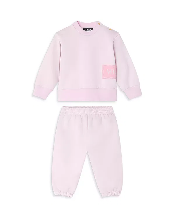 Детский комплект с принтом 90s Logo Baby Versace, Newborn Pink