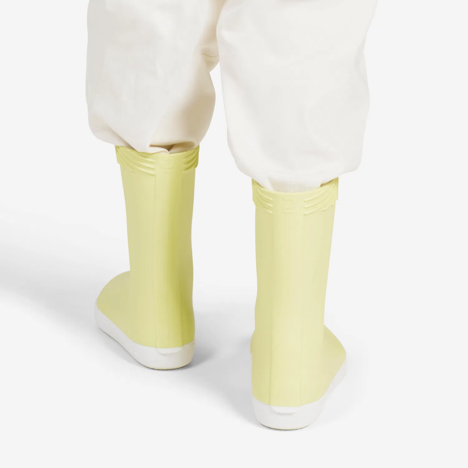Детские водонепроницаемые сапоги Regenstiefel Kinder Decathlon, Pale Lemon Yellow Ultra White — фото 4