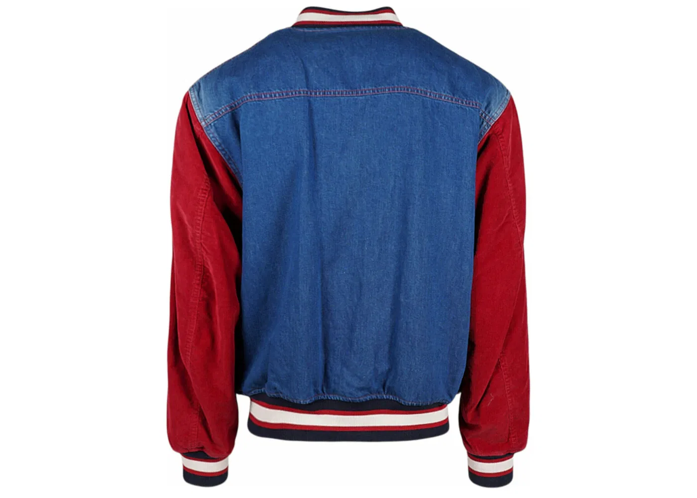 Мужская куртка-бомбер из денима Gucci, Red/Blue — фото 2