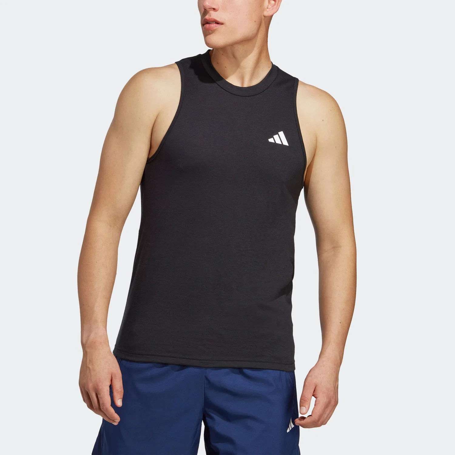 Мужской безрукавный тренировочный топ AEROREADY Adidas Performance, Black/White — фото 2