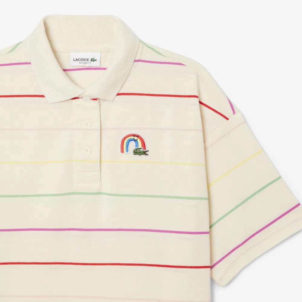 Детское платье в цветную полоску кремового цвета от Lacoste — фото 4