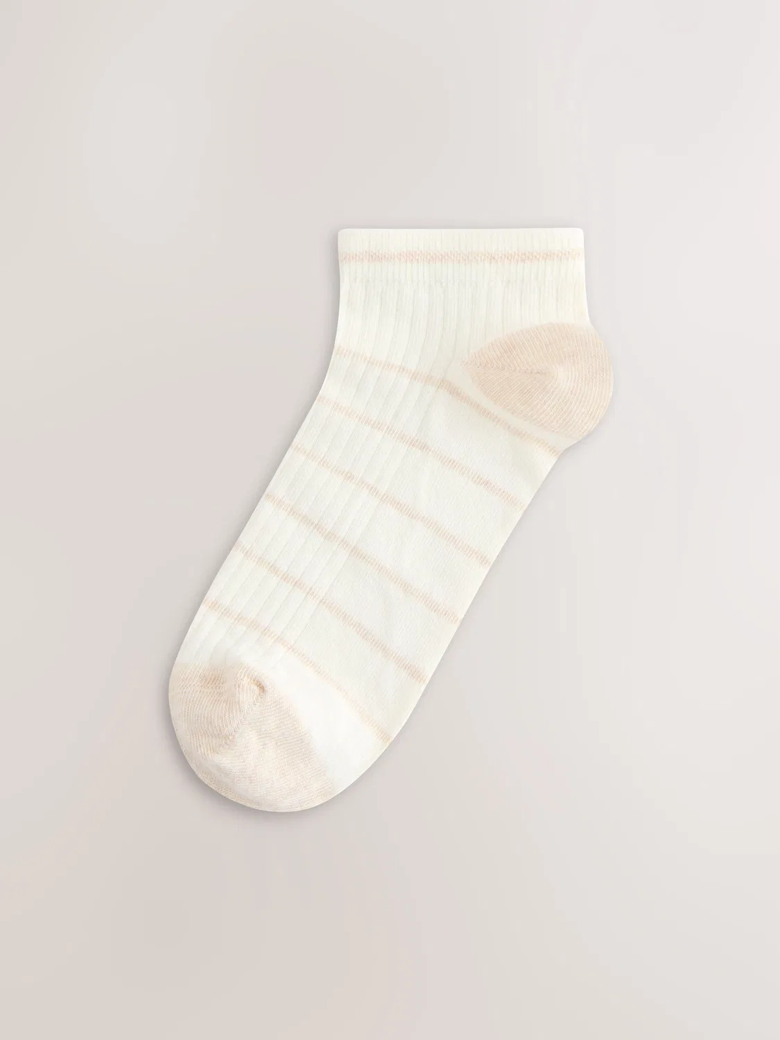 Носки спортивные, набор 4 пары, Stripe Ribbed Trainer Next, кремовый/нейтральный — фото 3