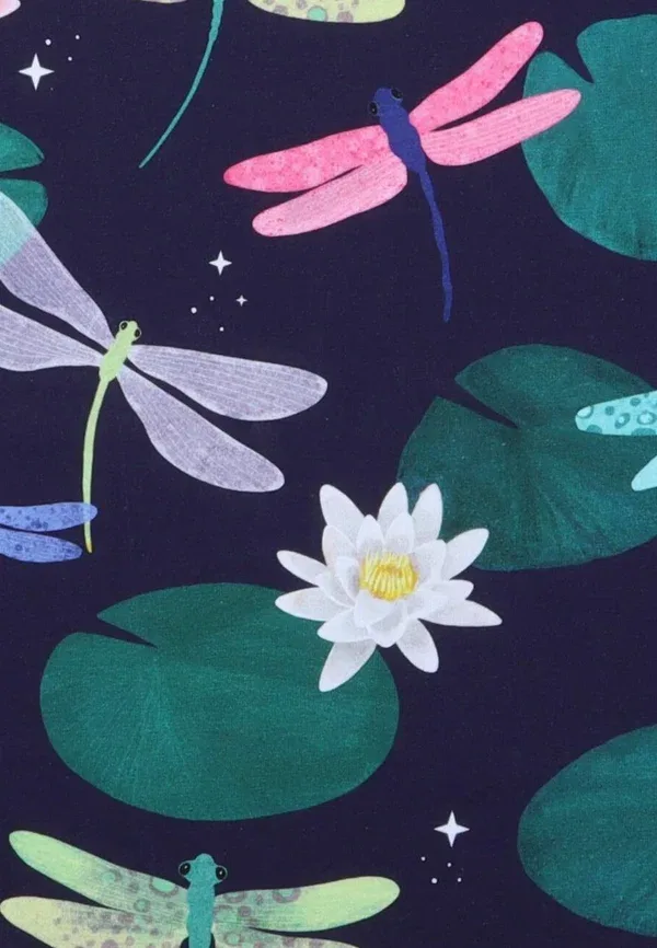 Леггинсы с цветочным принтом Colorful dragonflies-leggings Walkiddy, Green, зеленый — фото 3
