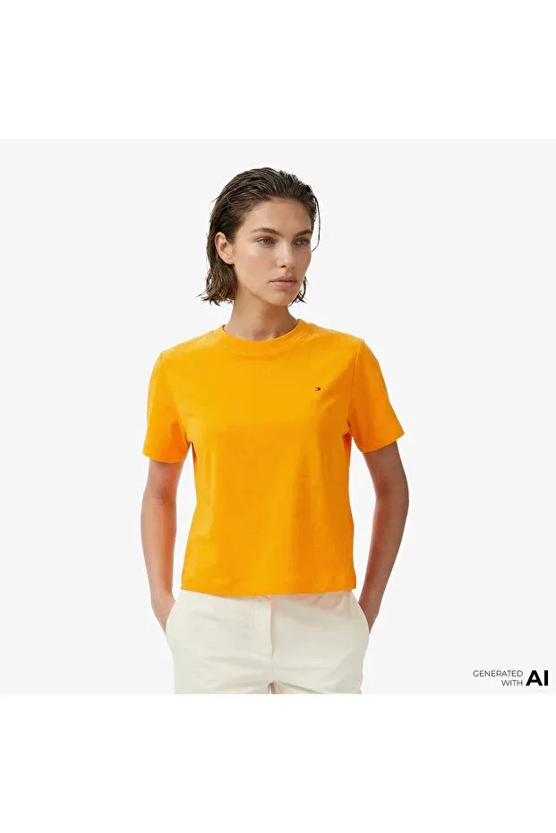 Женская футболка хлопковая Tommy Hilfiger, Orange