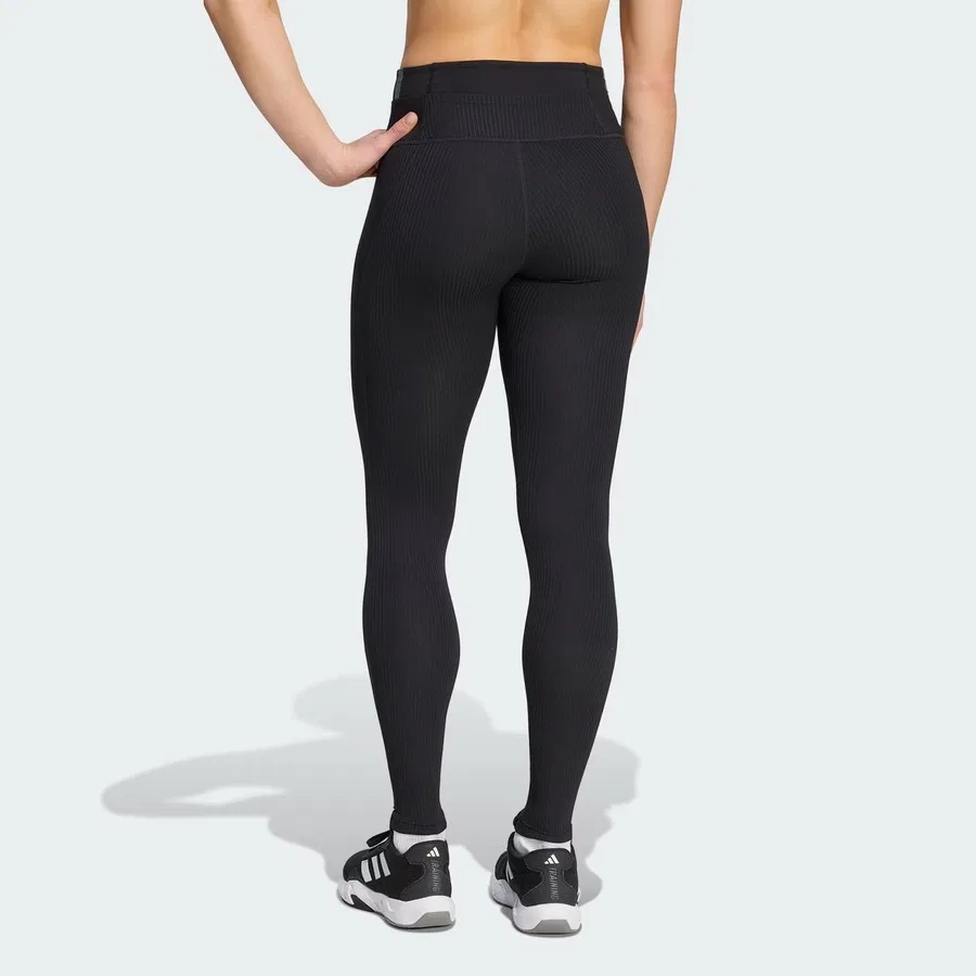 Женские леггинсы с высокой посадкой All Me Rib adidas, Черный — фото 2