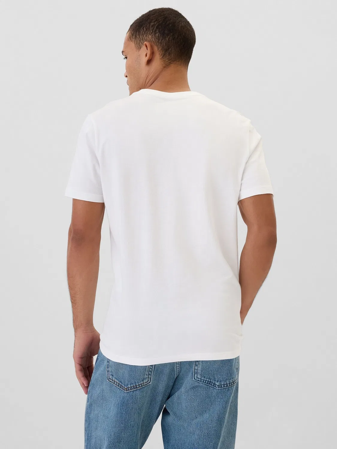 Футболка повседневная Everyday Soft Mini-Logo Gap, белый — фото 2