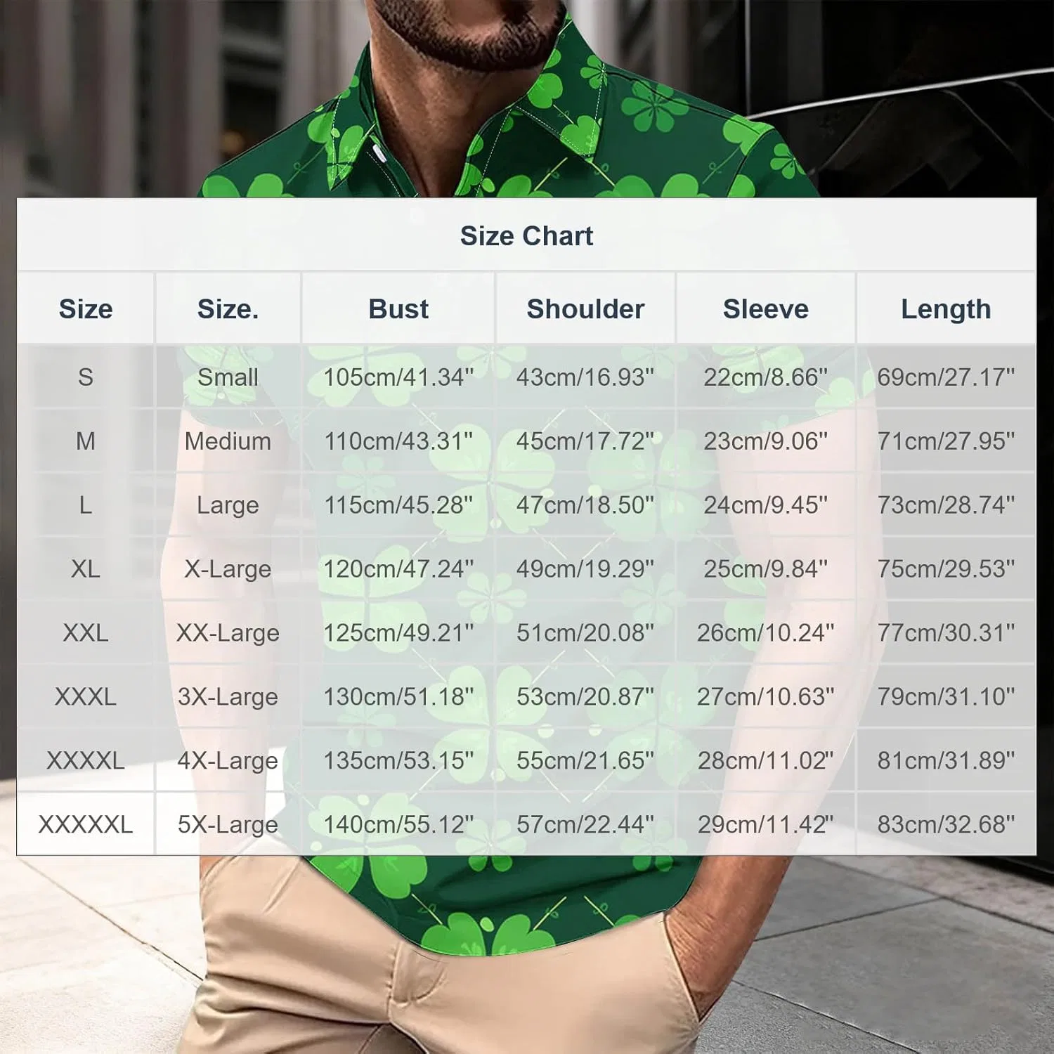 Мужская футболка с принтом клевер Slim Fit, Green — фото 3