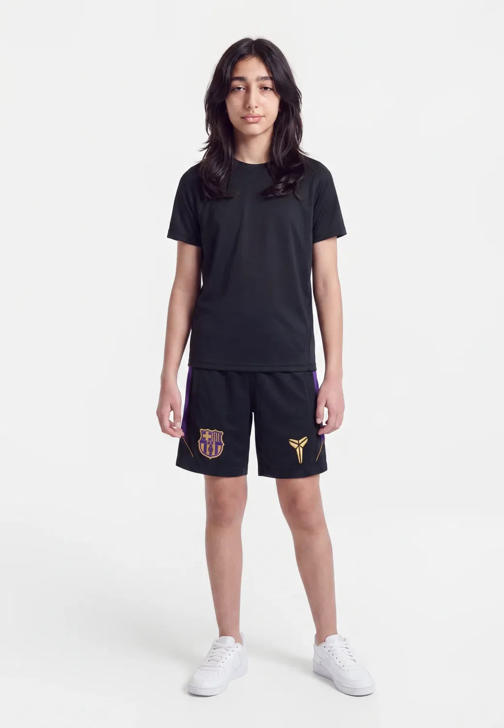 Фк Барселона FCB удар на молнии унисекс - спортивные шорты Nike Performance, Black/Field Purple/Metallic Gold_Coloured