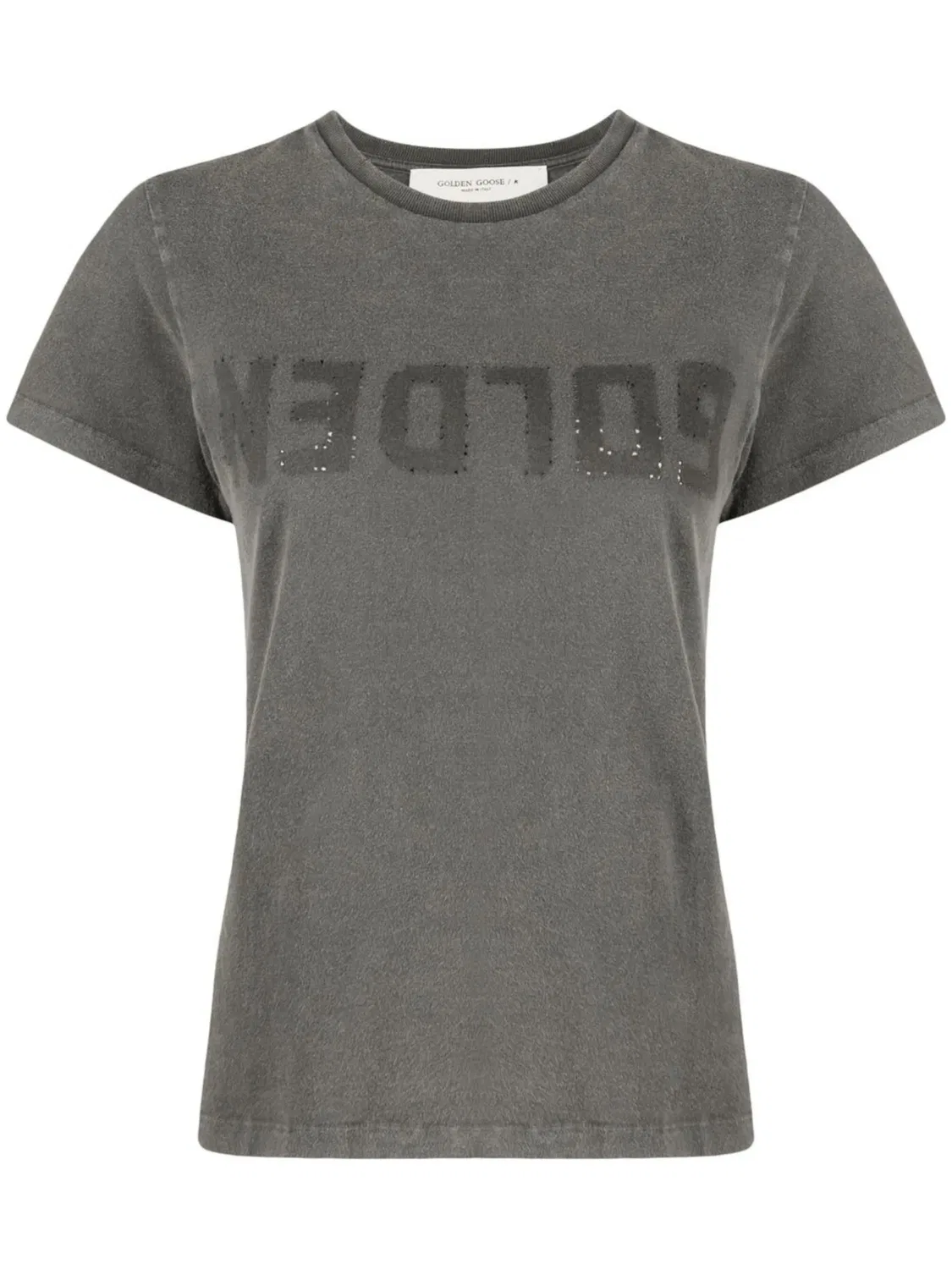 Golden Goose Футболка с логотипом, хлопок, серый